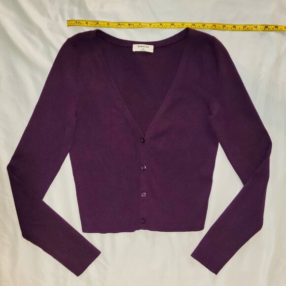 Purple Babaton Georgia Cardigan Sweater Women M Dewberry - Picture 5 of 7